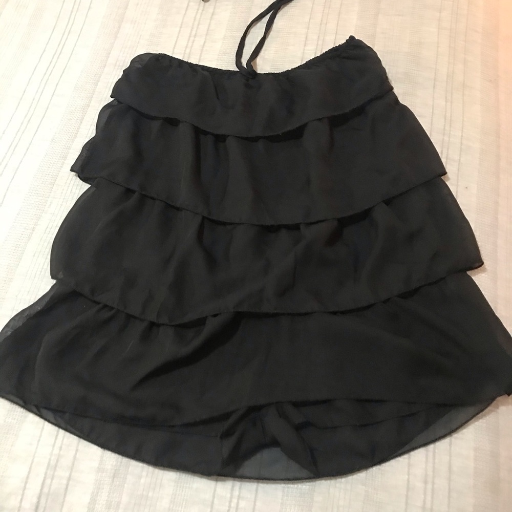 Black Tiered Ruffled Romper SMALL